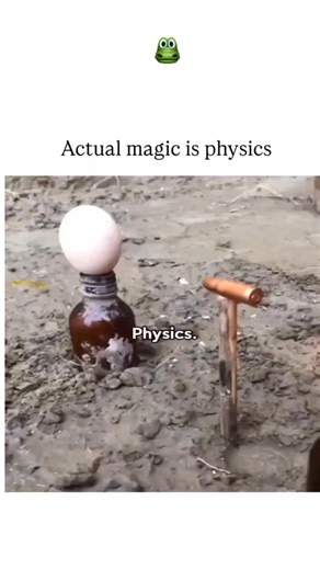 what if on Instagram: "The Instagram reel features a 61-second compilation video showcasing everyday physics experiments that mimic magic, such as the fire-induced pressure drop sucking an egg into a bottle (Bernoulli's principle and ideal gas law) and ferrofluid forming magnetic spikes under a neodymium magnet's field. , an educational account with over 320,000 views, it highlights accessible demonstrations to demystify science, contrasting with replies questioning if effects are "real physics"