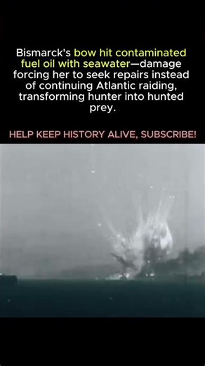 Bismarck Fired 93 SHELLS, Hit by 3 — Fatal Fuel Contamination || WW2 #shorts #ww2