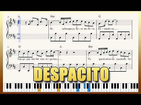 "Despacito" - Piano Tutorial + Free Sheet Music with lyrics - Luis Fonsi | George Vidal