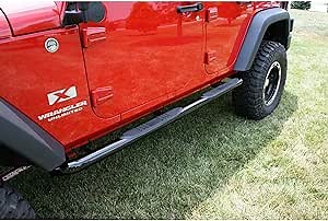 Rugged Ridge 11590.06 Tube Side Step Kit, Round, 3 Inch, Black; 07-18 Jeep Wrangler, 4 Door