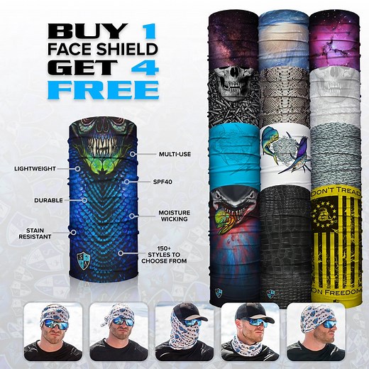 450K views · 5.2K reactions | ★ SA Co. Multi Purpose Face Shields ★ - Buy 1 Face Shield, Get 4 FREE - SPF 40, Blocks Harmful UV Rays - 150+ Designs / 100% Lifetime Warranty | SA Company | Facebook