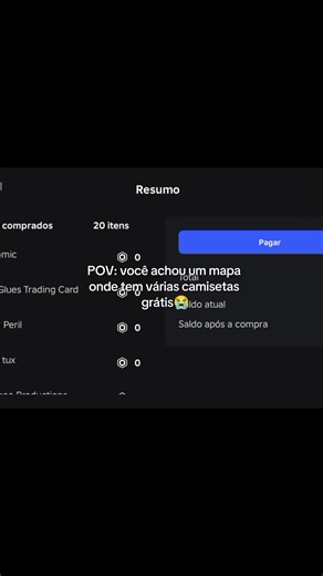 Camisetas Grátis no Mapa do Roblox