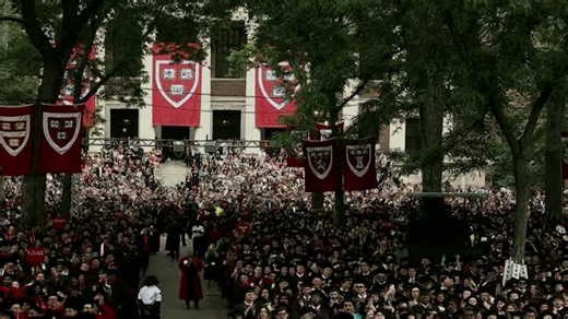 See standing ovation for Harvard president at commencement