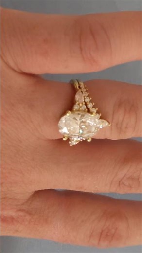 Moissanite Bridal Ring Set for Women, Wedding Engagement Rings, Art Deco 18k Gold Stackable Ring