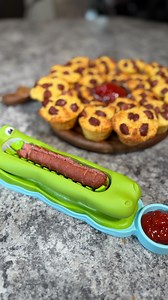 From kids cutting hot dogs themselves to making corn dog muffins, this Crocodicer just made hot dogs fun! #asmr #kitchengadgets #hotdogs #corndogs #gadgets | I Am Erin Eller