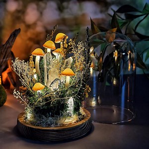 Crystal Mushroom Night Light, Handmade Mushroom Lamp With Landscape, Whimsical Bedroom, Living Room, Cozy Home Decor - Etsy