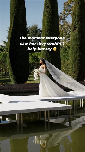 Kristen & Reafe on Instagram: "Uncontrollable tears 🥹 Comment “married” to watch the full video 🤍 🎥: @artandrosesfilms #wedding #weddingentrance #bride #aisle #horse"