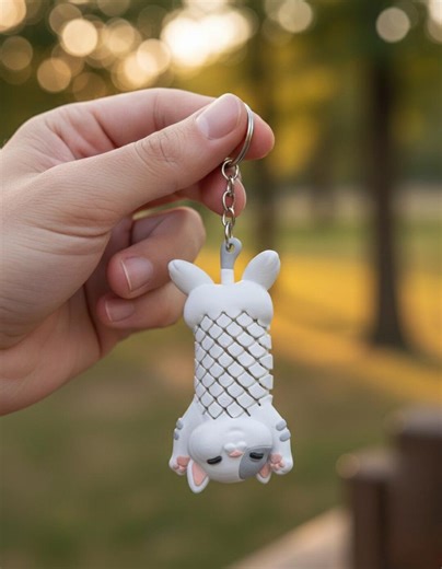 Flexible Articulated Cat Keychain | 3D Printed Kitty Animal Keyring - Etsy