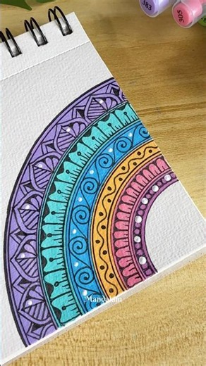 Draw an easy and simple mandala with me 🌈⛅️✨ #art #shortsvideo #pastel #colors #mandala #drawing