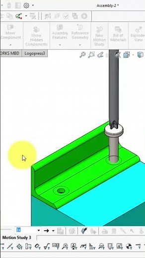 Solidworks Motion Study Tutorials | Screw mate