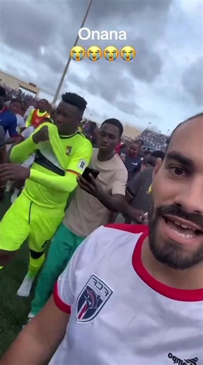 Cameroon goalkeeper Andre Onana shoves a fan in the face after making a huge mistake during their World Cup Qualifying game. | Accra100.5FM