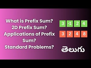 Prefix Sum Explained – From Basics to Advanced | Applications of Prefix Sum | DSA | Telugu