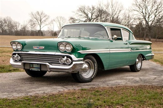 1958 Chevrolet Biscayne with original blue flame inline-six listed for $...