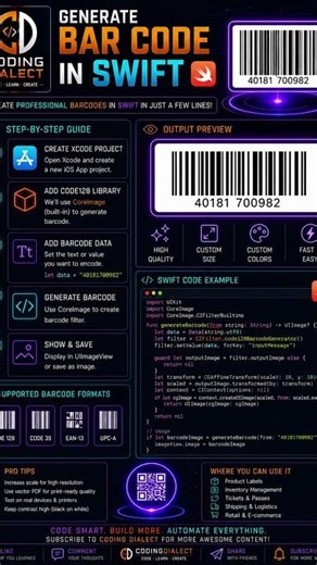 🔥 Generate Barcode in Swift in 30 Seconds 🤯 | iOS App Development Trick