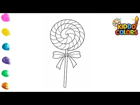 Easy Lollipop Drawing for Kids 🍭 | Step by Step Candy Drawing & Coloring 🎨