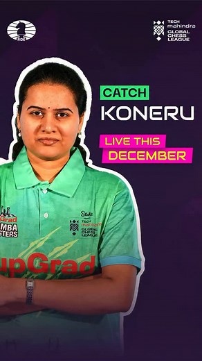 Whips attack like a chainsaw. Catch Koneru Humpy live this December for the Upgrad Mumba Masters. Tech Mahindra, Chess.com - India, U Mumba, Chess.com #TechMGCL #MegaMove | Tech Mahindra Global Chess League