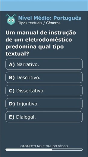Concurso nível Médio, Português, Tipos textuais, Gêneros #portuguesparaconcurso