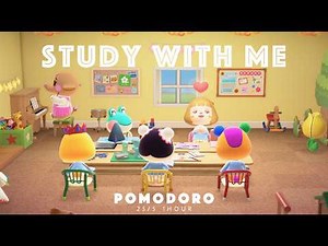 【あつ森 ポモドーロ】Study with me🧸25/5✖︎1時間｜勉強動画✖︎環境音ASMR｜タイマーとアラームあり⏱️