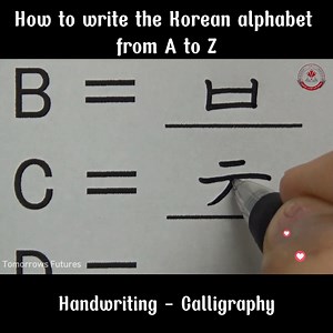 10M views · 48K reactions | How to write the Korean alphabet from A to Z - Handwriting - Calligraphy | Tomorrows futures | Facebook