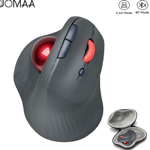 JOMAA Bluetooth Wireless Trackball Mouse Vertical Rollerball Mouse Rechargeable Ergonomic Mice with Bag for Laptop Computer | Lazada PH
