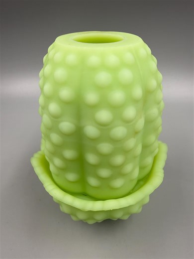 Fenton Uranium Glass Fairy Lamp Topaz Opalescent Hobnail UV Glow Satin Vaseline Glass Satin 4.5" Vintage - Etsy