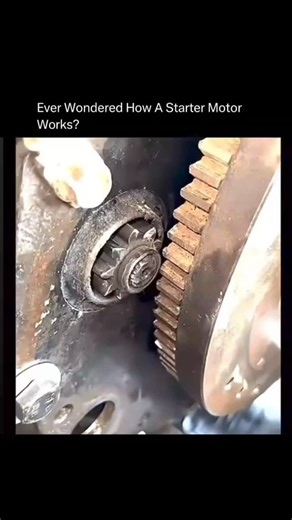 GET WISER NOW ⚡ | Science • History • Nature Facts 🌍 on Instagram: "🤯 THE SECRET TO STARTING YOUR CAR! 🔑 Ever wonder what happens the instant you turn the key? 🧐 It’s all thanks to the Starter Motor! This small but mighty electric motor is the first link in a chain reaction. 1️⃣ The starter motor's small gear (the pinion gear) extends. 2️⃣ It meshes with the huge flywheel ring gear on your engine. 3️⃣ The starter spins the flywheel, giving the big engine its first turn—just enough to get the