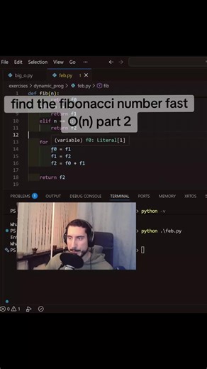 find the fibonacci value fast part 2 . . . . . . . . . . . . . . . . . . . #foryou #foryoupagе #algorithms #fibonacci #learnontiktok