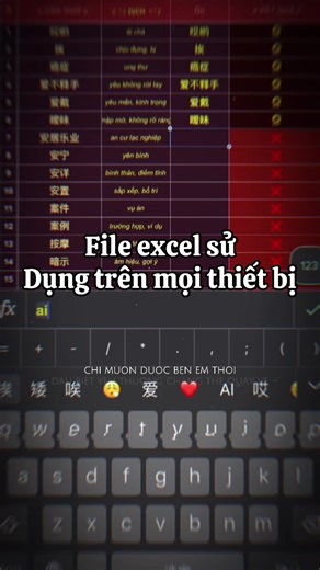 File excel học tập tiếng trung cực hiệu quả . Share file Cho ai cmt bên dưới nhé #hoctap #excel #tiengtrung #hsk #xuhuong