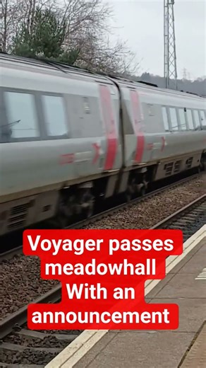 class 220 passes meadowhall with announcement #railwaycontent