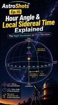 🪐AstroShots Ep.10🛰️Hour Angle & Local Sidereal Time Explained 🌍🔭 #astrophysics #astronomy