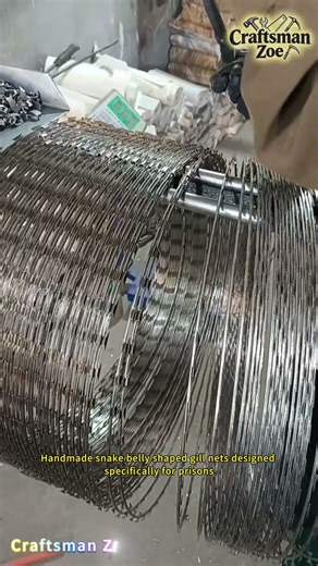 Handmade snake belly shaped gill nets designed specifically for prisons