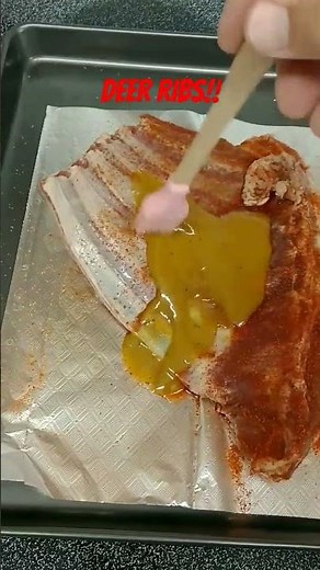 Delicious deer ribs, in the oven! Link for spices and seasoning in description! #cooking #deermeat