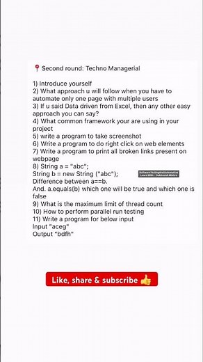 2025 - Infosys Interview Questions for QA Automation Engineers