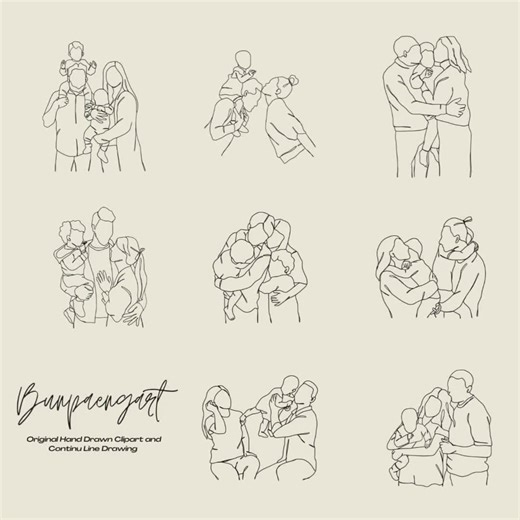 Happy Family Clipart, Abstract Family Line Art, Family Line Drawing, Family SVG, Family Day Svg, Abstract Art SVG, Family Print, Line Art - Etsy