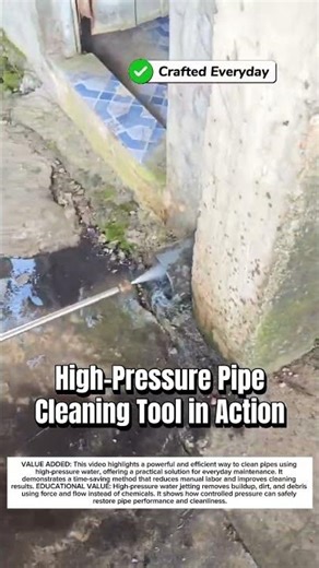 High-Pressure Pipe Cleaning Tool in Action #craftedeveryday