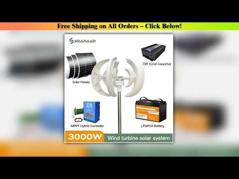 3000W Wind Turbie Generator 12V 24V 48V With Free MPPT Controller PV Solar Panel Off Grid System