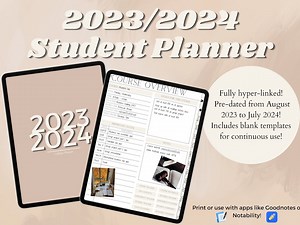 2023-2024 Academic College Planner Template | Editable Goodnotes Digital Planner | College Student Organizer | Digital University Planner - Etsy Australia