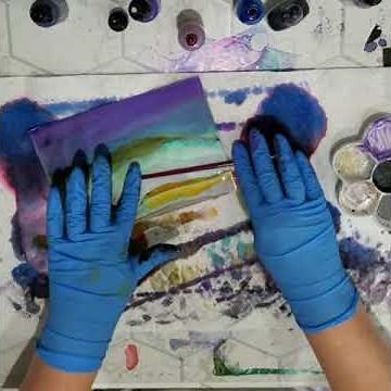 Alcohol Inks Landscape Timelapse