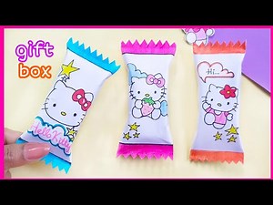 Cute gift idea/DIY hello kitty chocolate gifts packet tutorial/DIY paper gift idea/Origami mini gift