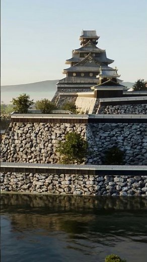 【驚異の再現】AIで蘇る豊臣大坂城の本丸と多段石垣の全貌！ #shorts #戦国時代