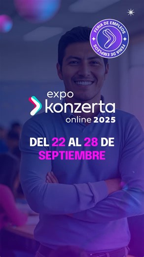 Konzerta Panamá on Instagram: "¡Falta muy poco!👀 Se acerca el momento de hacer el clic que lo puede cambiar todo. 📲Del 22 al 28 de septiembre llega la Expo Konzerta Online 2025. 👉 Crea tu Hoja de Vida o actualízala en www.konzerta.com ¡Descarga la App!"