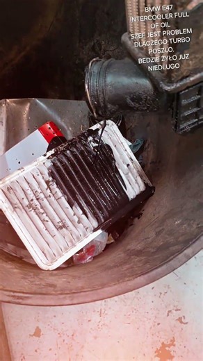 n47 bmw intercooler full of oil. boss there's a problem. #intercooler