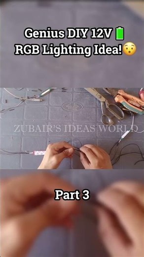 Genius DIY 12V RGB Lighting Idea! 🔋😲 (“MUST TRY) #diy #diyhacks #repair