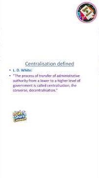 L.D. White defined Centralisation and Decentralisation #youtube #education #centralization