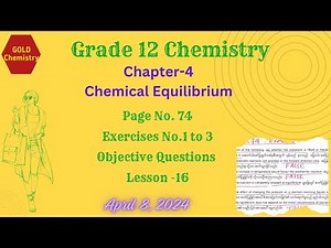 Grade12 Chemistry Chapter-4 Exercises No.1 to 3 Objective Questions