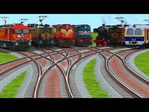 All Realistic Trains Run At Bumpy 🔛 Railroad Tracks | risky railroad crossing for toddlers