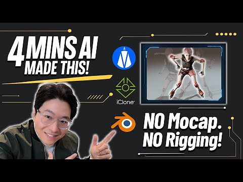 Just 4 Minutes! No Mocap? AI creates a 3D Animation in Blender!