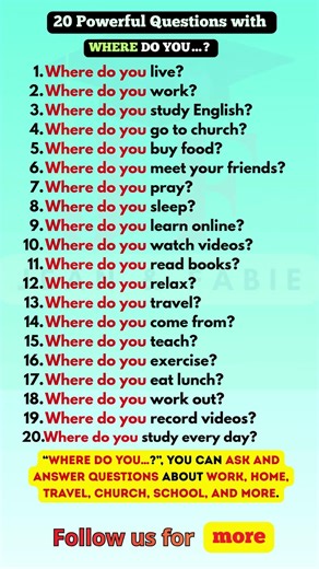 WHERE DO YOU… Talk About Places in English Like a Native