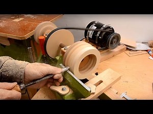 Wooden ball bearing on the lathe