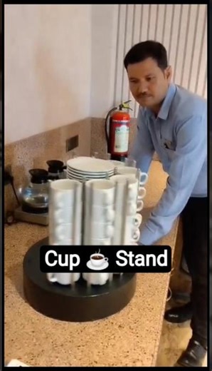 @how to crockery stack#cup #saucer @cup stand#diy#hotel‪@AjaKitchen‬